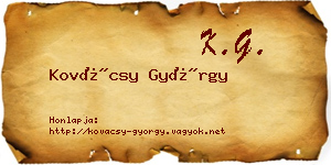 Kovácsy György névjegykártya