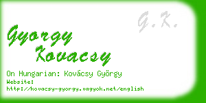gyorgy kovacsy business card