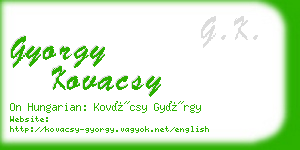 gyorgy kovacsy business card